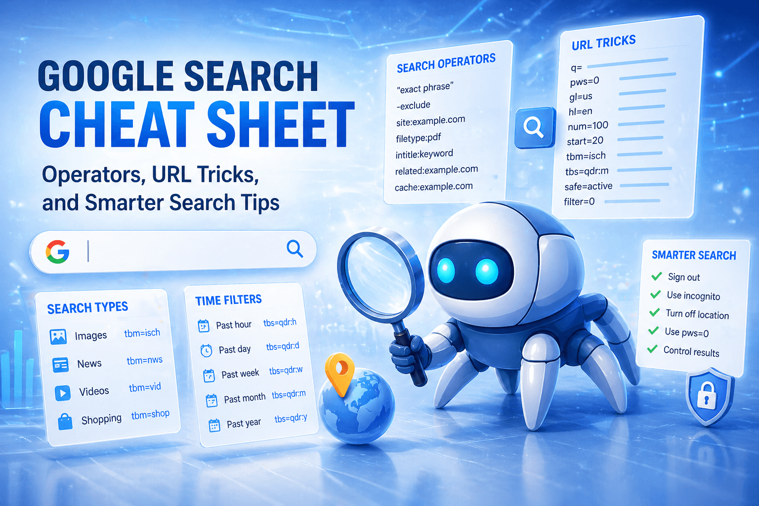 Google Search Cheat Sheet: Operators, URL Tricks, and Smarter Search Tips